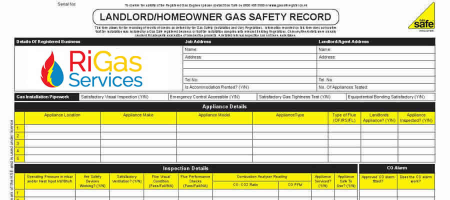 gas safety check Northampton