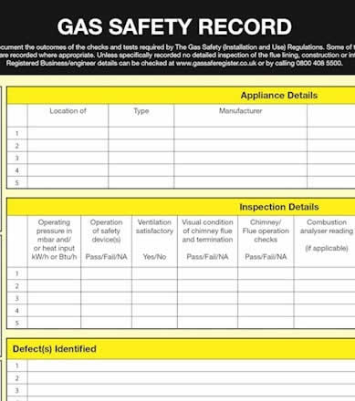 gas safety check East Hunsbury, Northampton